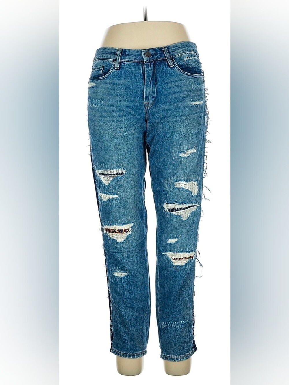 Blank NYC Distressed Blue Boyfriend Jeans